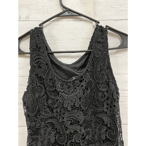 "Annabella" Black Lace Sleeveless Little Black Cocktail Dress Size Small. Formal - Picture 5 of 10